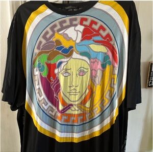 Versace Black and Gray Patterned Shirt